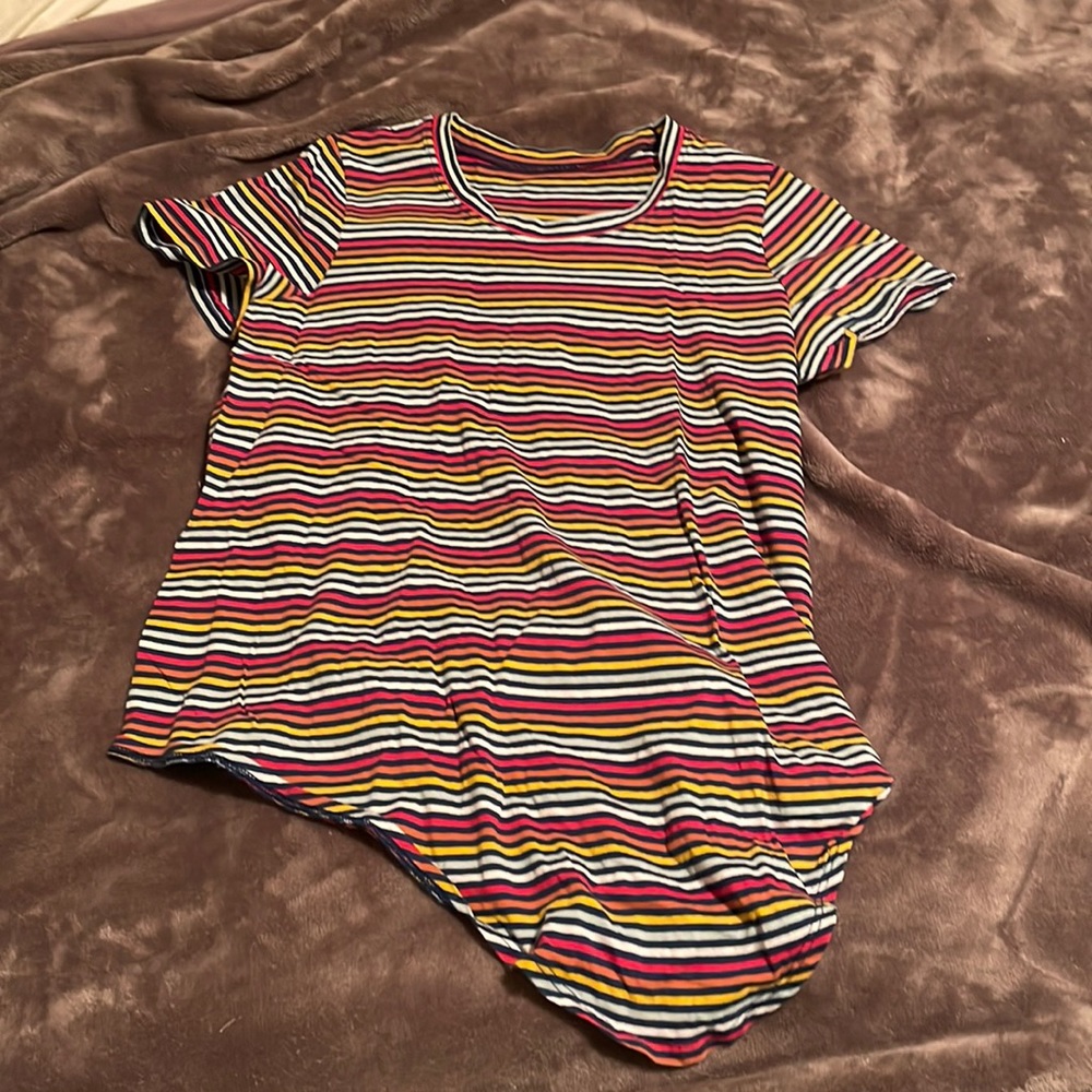 Madewell tie front striped top